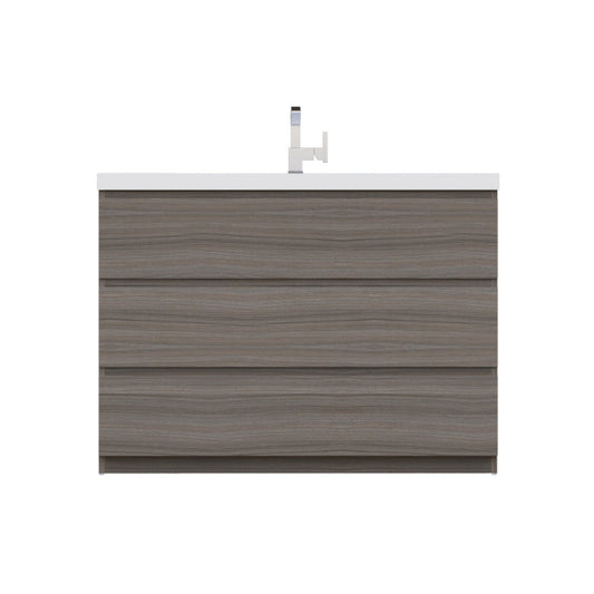 Alya Bath Paterno 48" Single Gray Modern Freestanding Bathroom Vanity With Acrylic Top and Integrated Sink