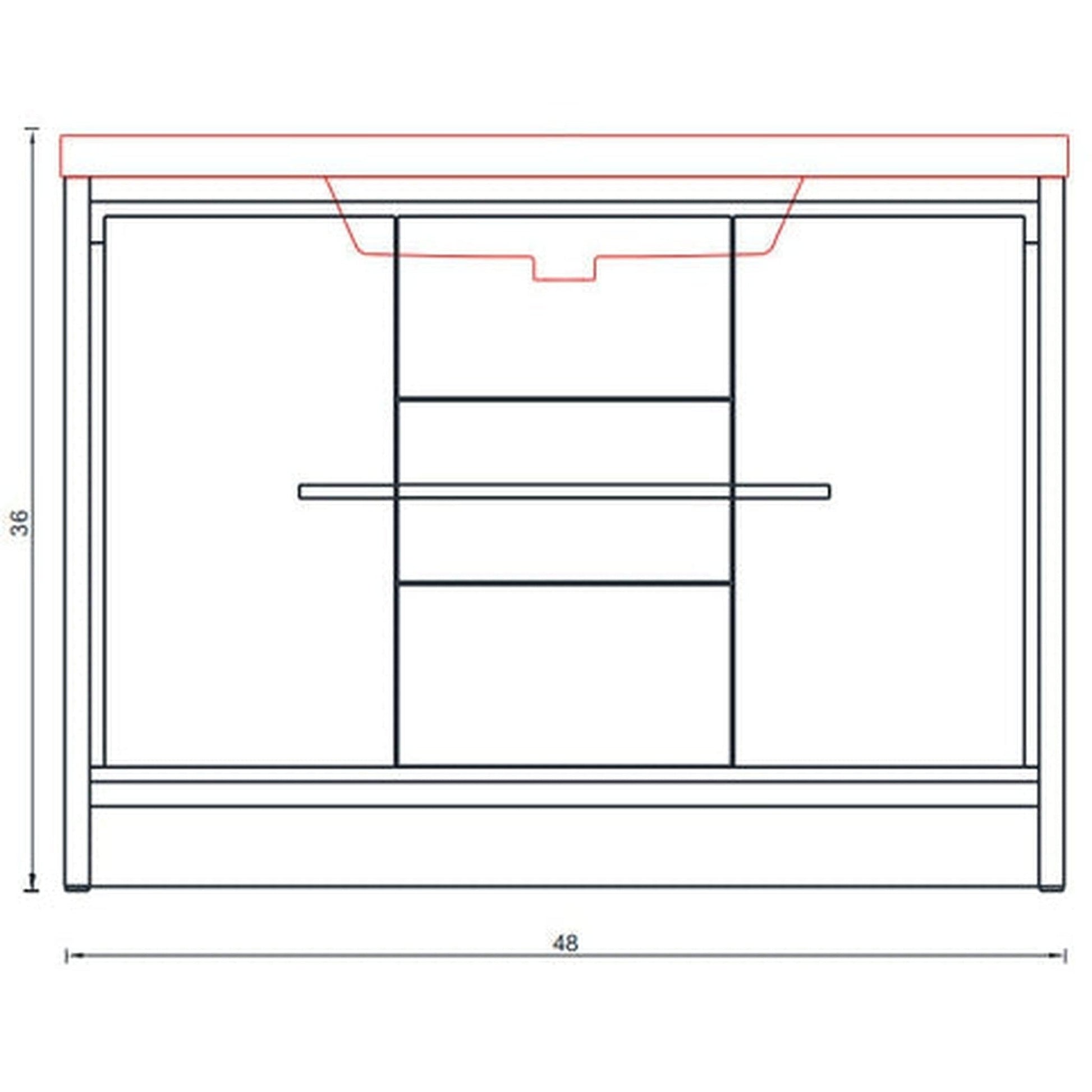 Alya Bath Sortino 48" Single Gray Modern Freestanding Bathroom Vanity With Acrylic Top and Integrated Sink