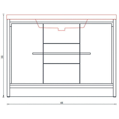 Alya Bath Sortino 48" Single White Modern Freestanding Bathroom Vanity With Acrylic Top and Integrated Sink