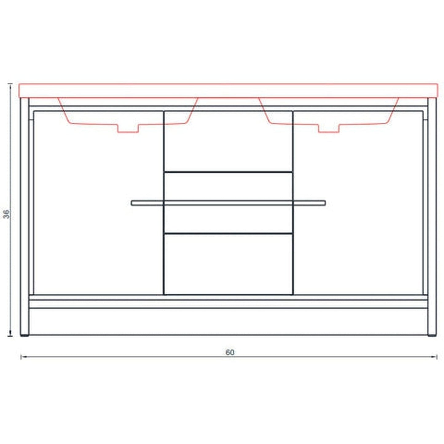 Alya Bath Sortino 60" Double White Modern Freestanding Bathroom Vanity With Acrylic Top and Integrated Sink