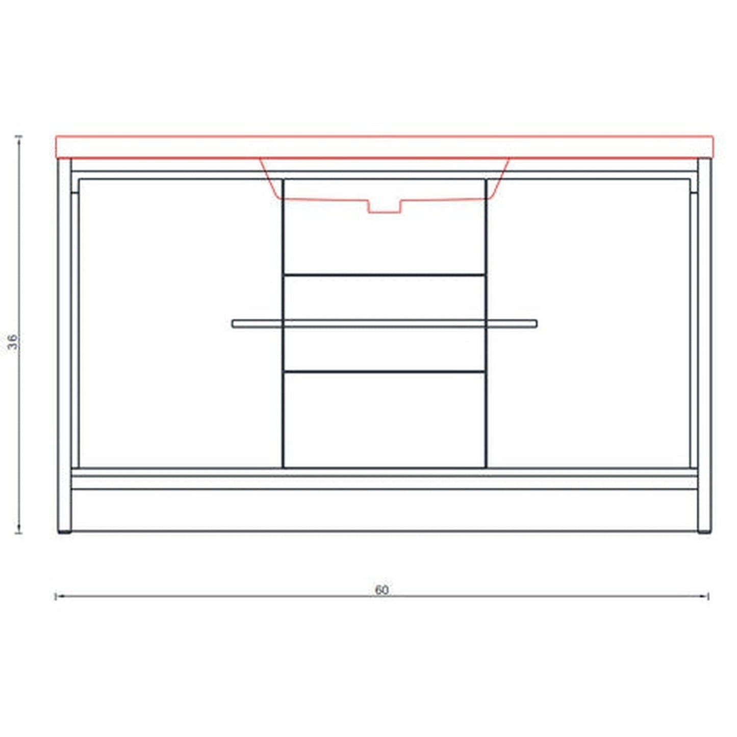 Alya Bath Sortino 60" Single Gray Modern Freestanding Bathroom Vanity With Acrylic Top and Integrated Sink