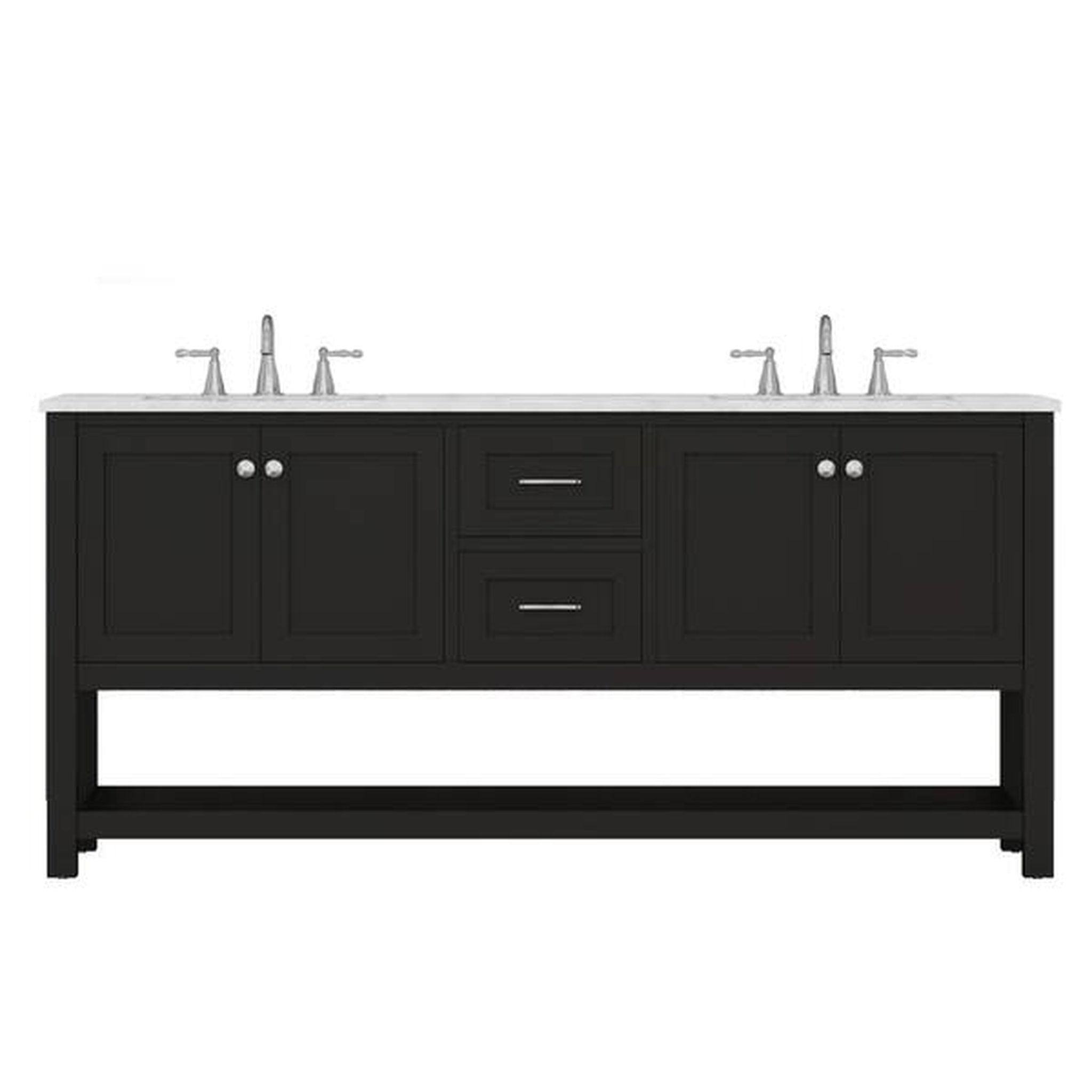 Alya Bath Wilmington 72" Double Espresso Freestanding Bathroom Vanity
