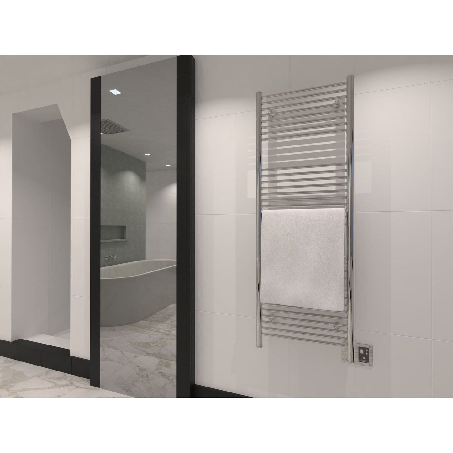 Amba Antus 24" x 58" 32-Bar Hardwired Towel Warmer in Polished Stainless Steel