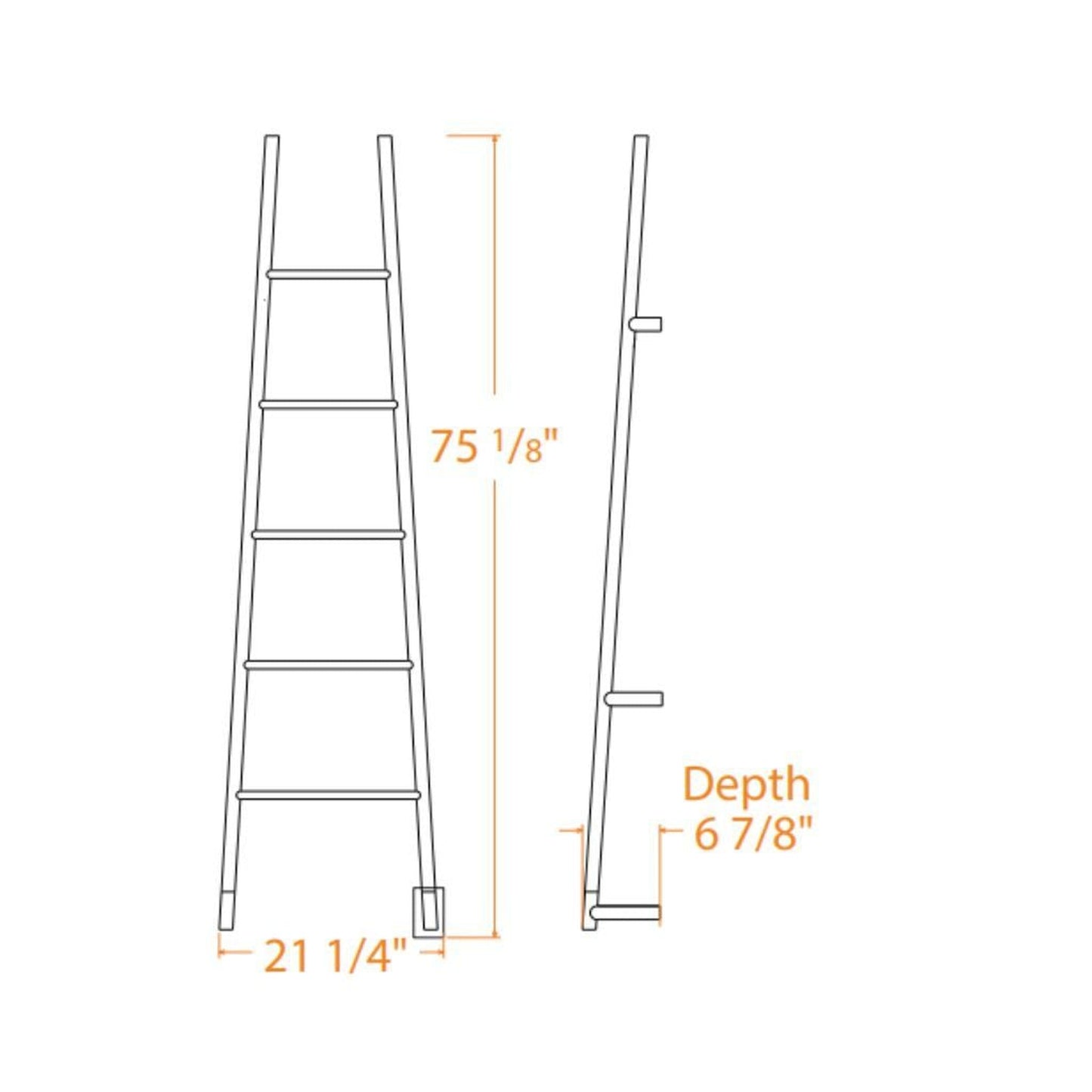 Amba Jeeves A Ladder 5-Bar Matte Black Finish Hardwired Drying Rack