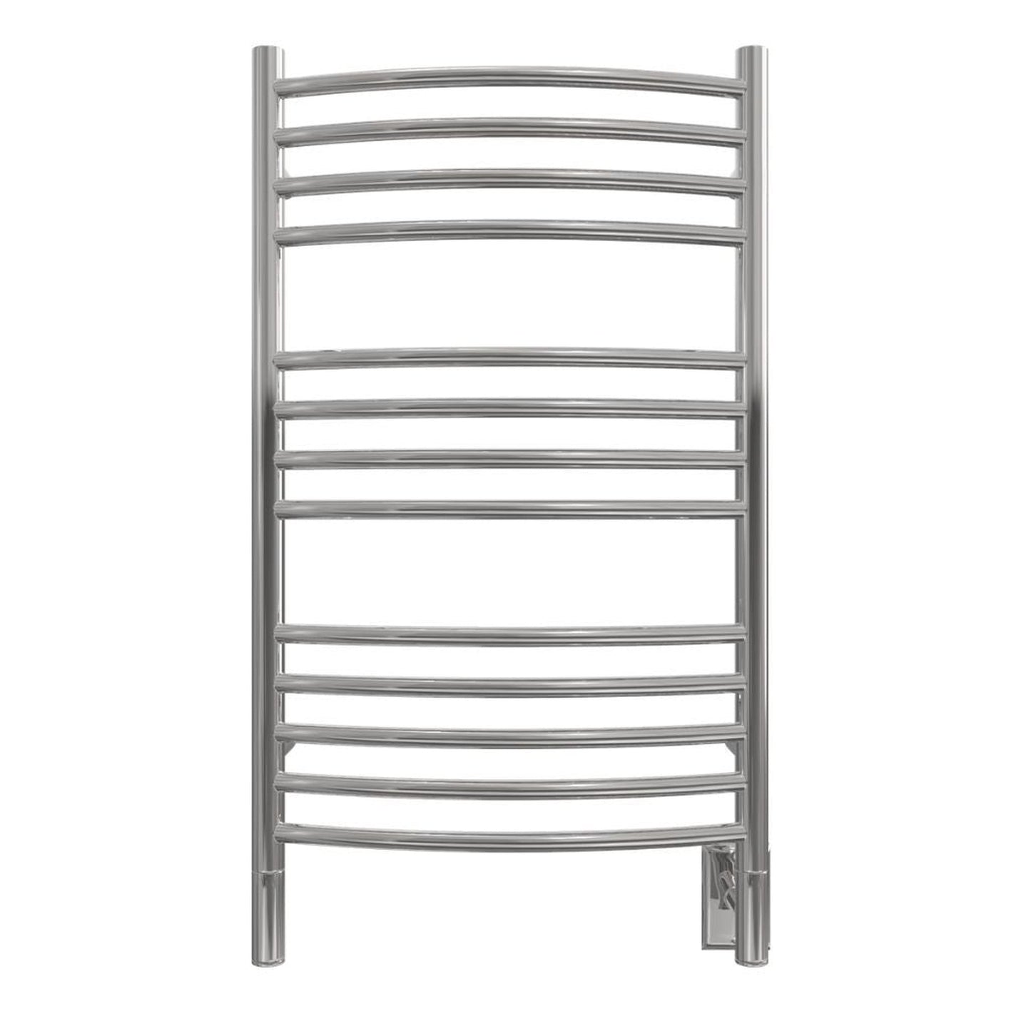 Amba Jeeves C Curved 13-Bar Polished Stainless Steel Finish Hardwired Towel Warmer
