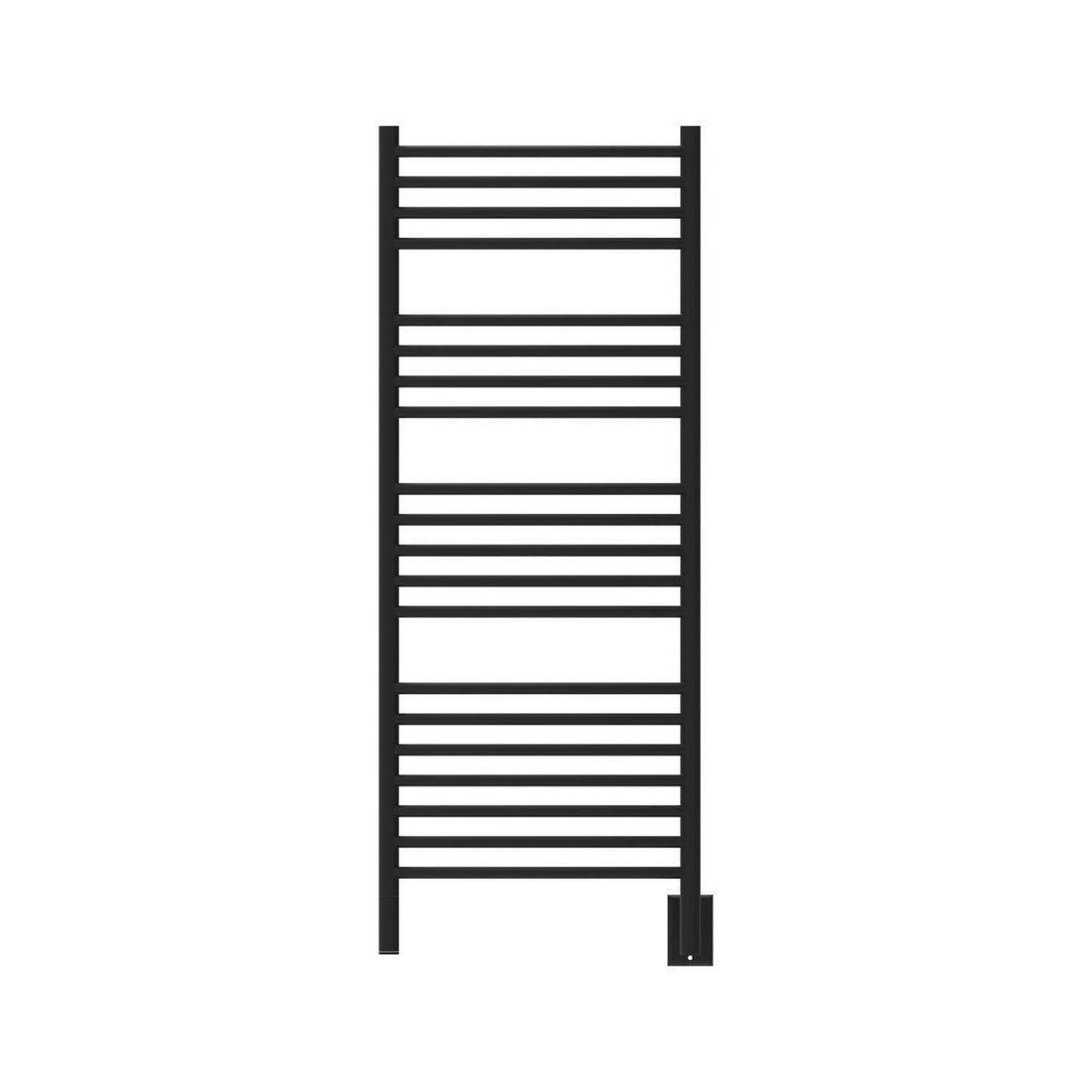 Amba Jeeves D Curved 20-Bar Matte Black Finish Hardwired Towel Warmer