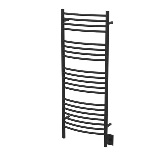Amba Jeeves D Curved 20-Bar Matte Black Finish Hardwired Towel Warmer