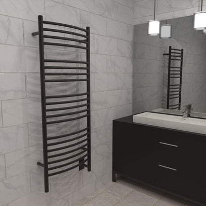 Amba Jeeves D Curved 20-Bar Oil Rubbed Bronze Finish Hardwired Towel Warmer