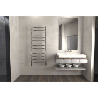 Amba Jeeves D Curved 20-Bar Polished Stainless Steel Hardwired Towel Warmer