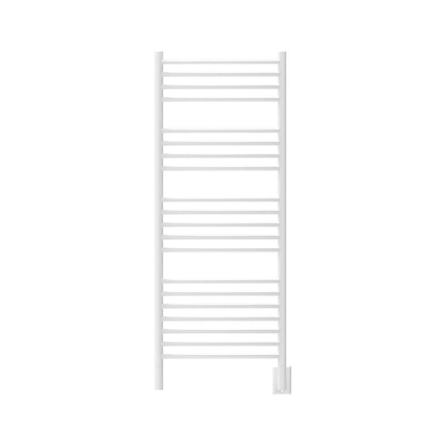 Amba Jeeves D Curved 20-Bar White Finish Hardwired Towel Warmer