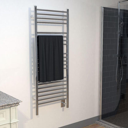 Amba Jeeves D Straight 20-Bar Polished Stainless Steel Finish Hardwired Towel Warmer