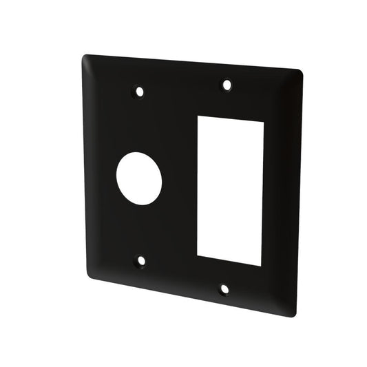 Amba Jeeves Double Gang Plate in Matte Black Finish