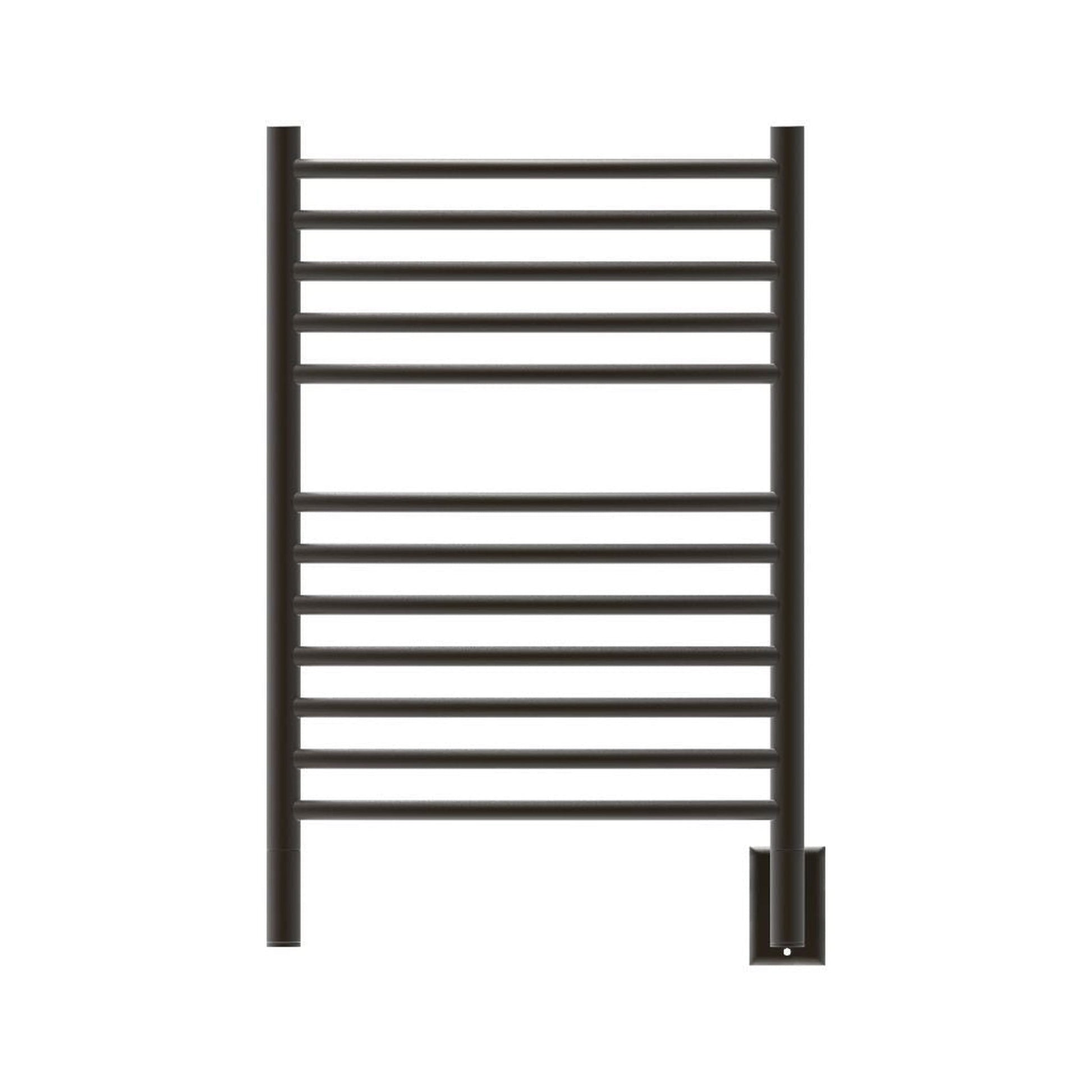 Amba Jeeves E Curved 12-Bar Oil Rubbed Bronze Finish Hardwired Towel Warmer