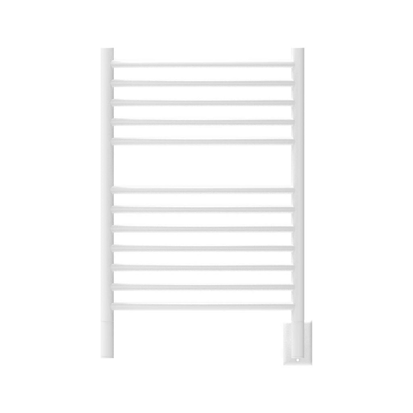 Amba Jeeves E Curved 12-Bar White Finish Hardwired Towel Warmer