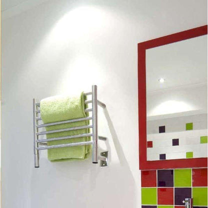 Amba Jeeves H Straight 7-Bar Brushed Stainless Steel Finish Hardwired Towel Warmer