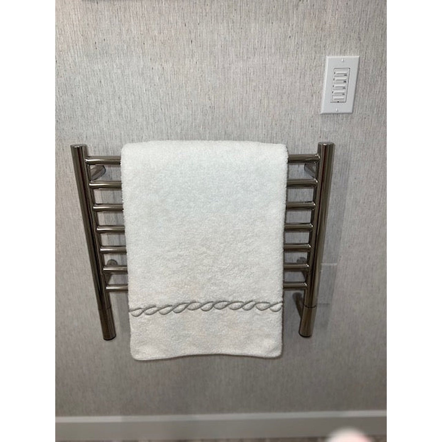 Amba Jeeves H Straight 7-Bar Brushed Stainless Steel Finish Hardwired Towel Warmer