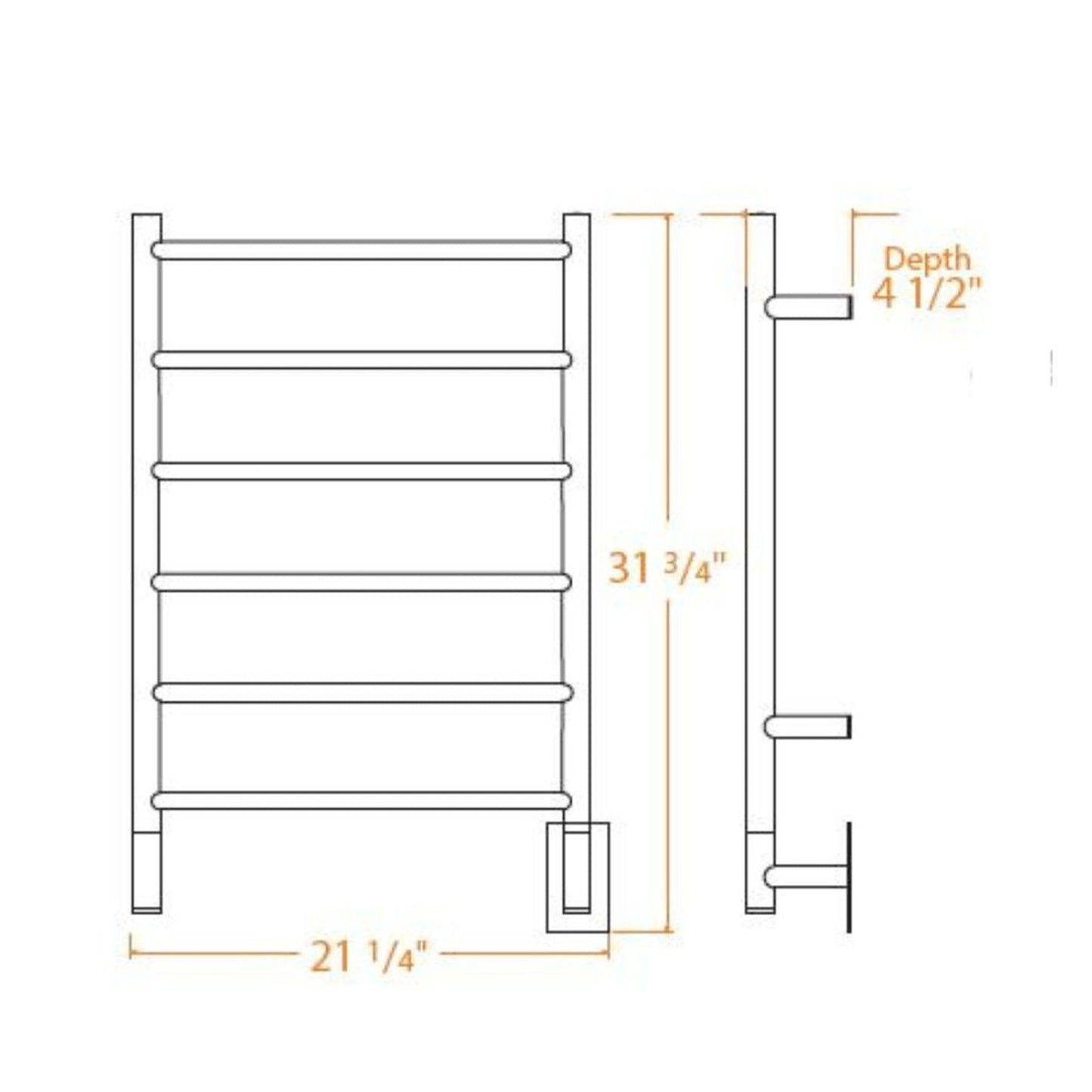 Amba Jeeves J Straight 6-Bar Oil Rubbed Bronze Finish Hardwired Drying Rack