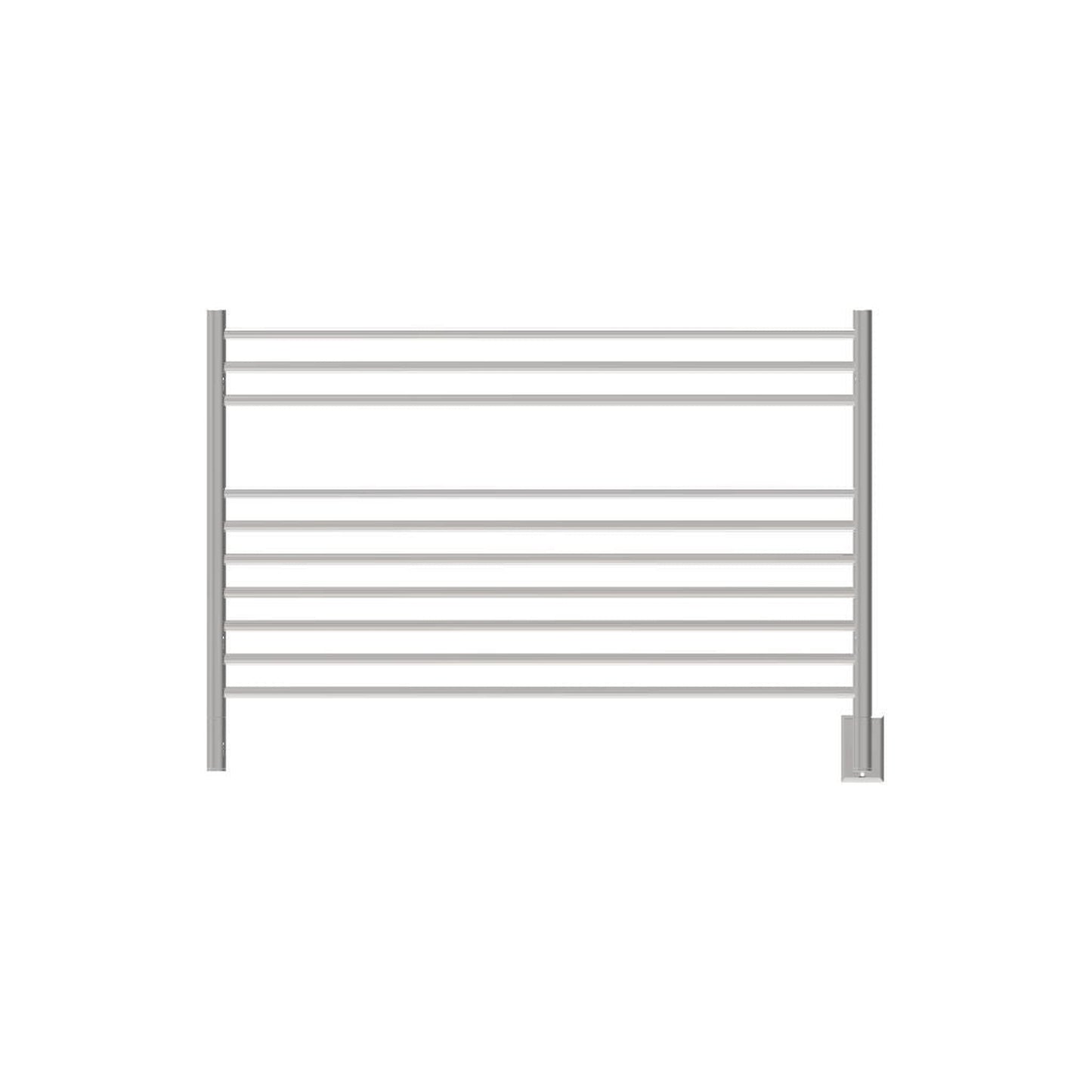 Amba Jeeves L Straight 10-Bar Polished Stainless Steel Hardwired Towel Warmer