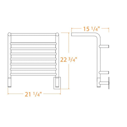 Amba Jeeves M Shelf 11-Bar Polished Stainless Steel Hardwired Towel Warmer