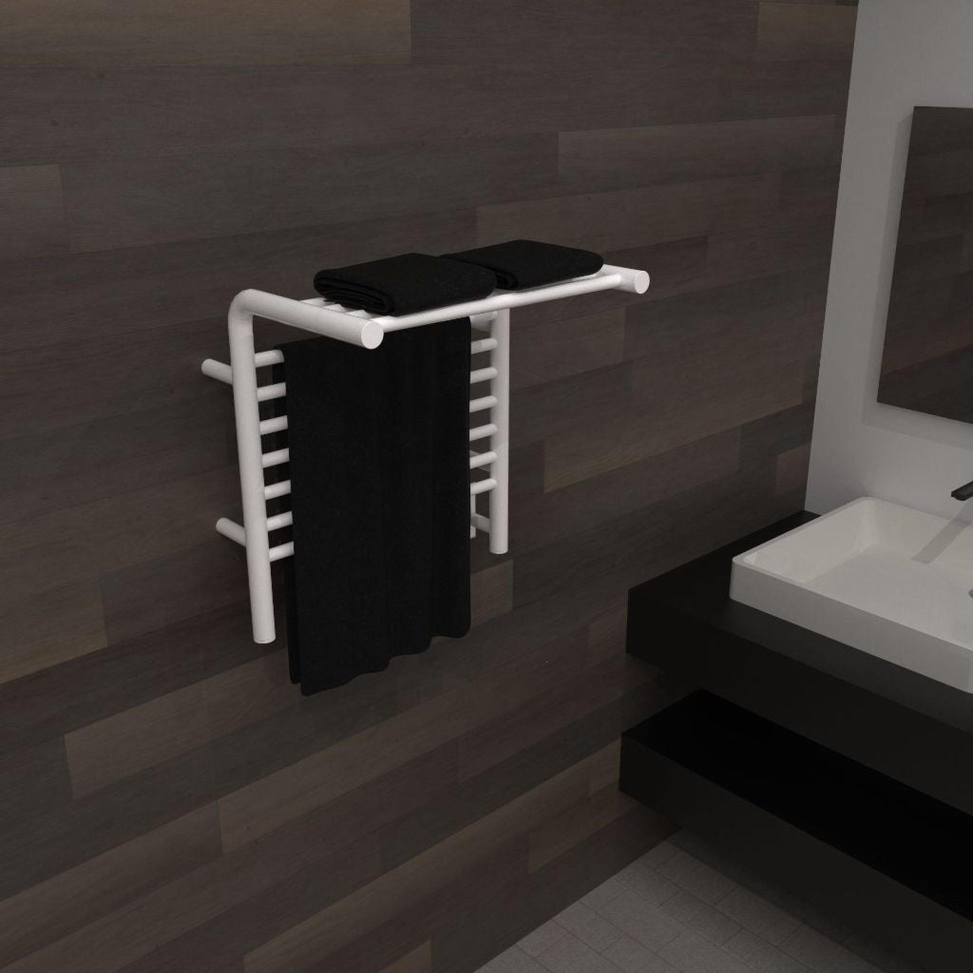 Amba Jeeves M Shelf 11-Bar White Hardwired Towel Warmer