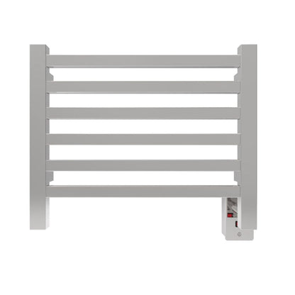 Amba Quadro 20" x 16" 6-Bar Polished Stainless Steel Hardwired Towel Warmer With Push Button On/Off Switch