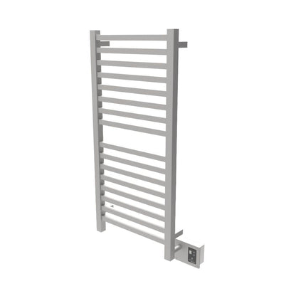 Amba Quadro 20" x 42" 16-Bar Brushed Stainless Steel Hardwired Towel Warmer With Digital Heat Controller