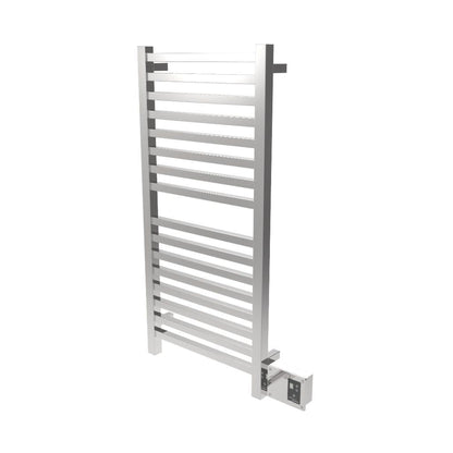 Amba Quadro 20" x 42" 16-Bar Polished Stainless Steel Hardwired Towel Warmer With Digital Heat Controller