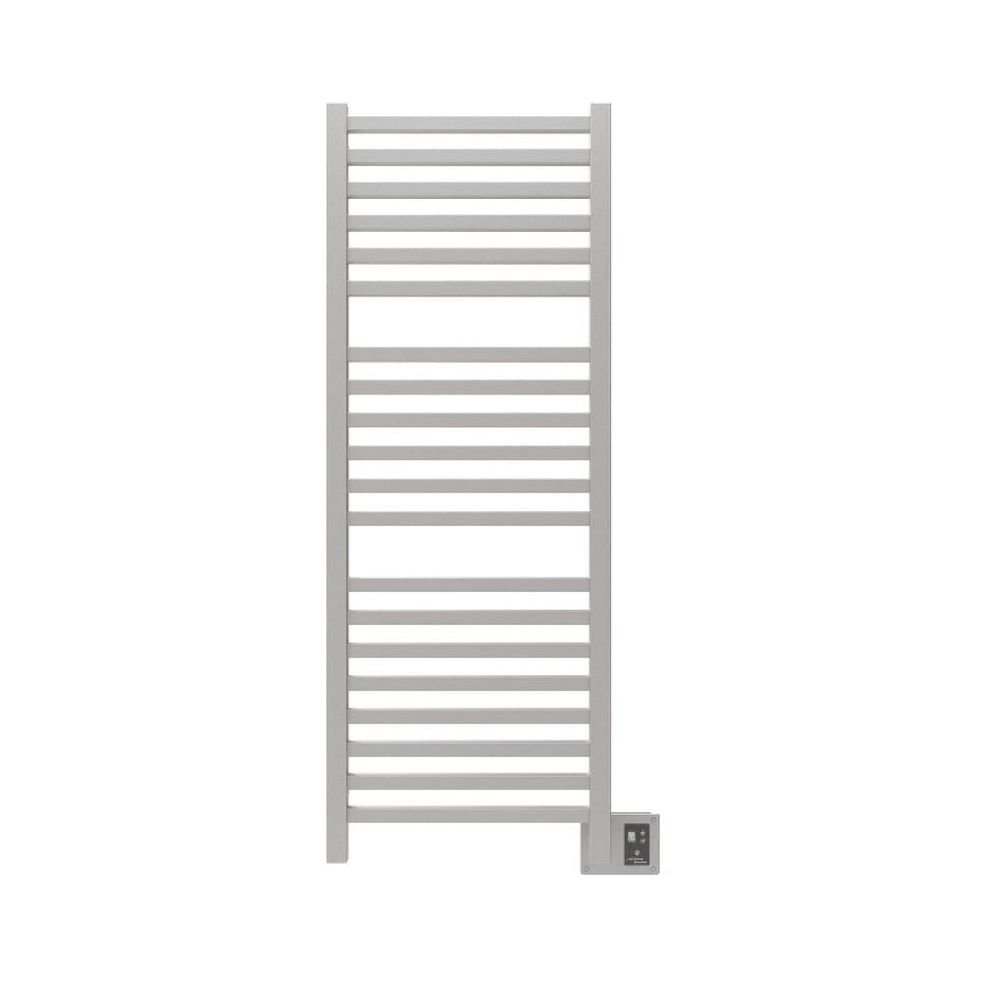 Amba Quadro 20" x 54" 20-Bar Brushed Stainless Steel Hardwired Towel Warmer With Digital Heat Controller