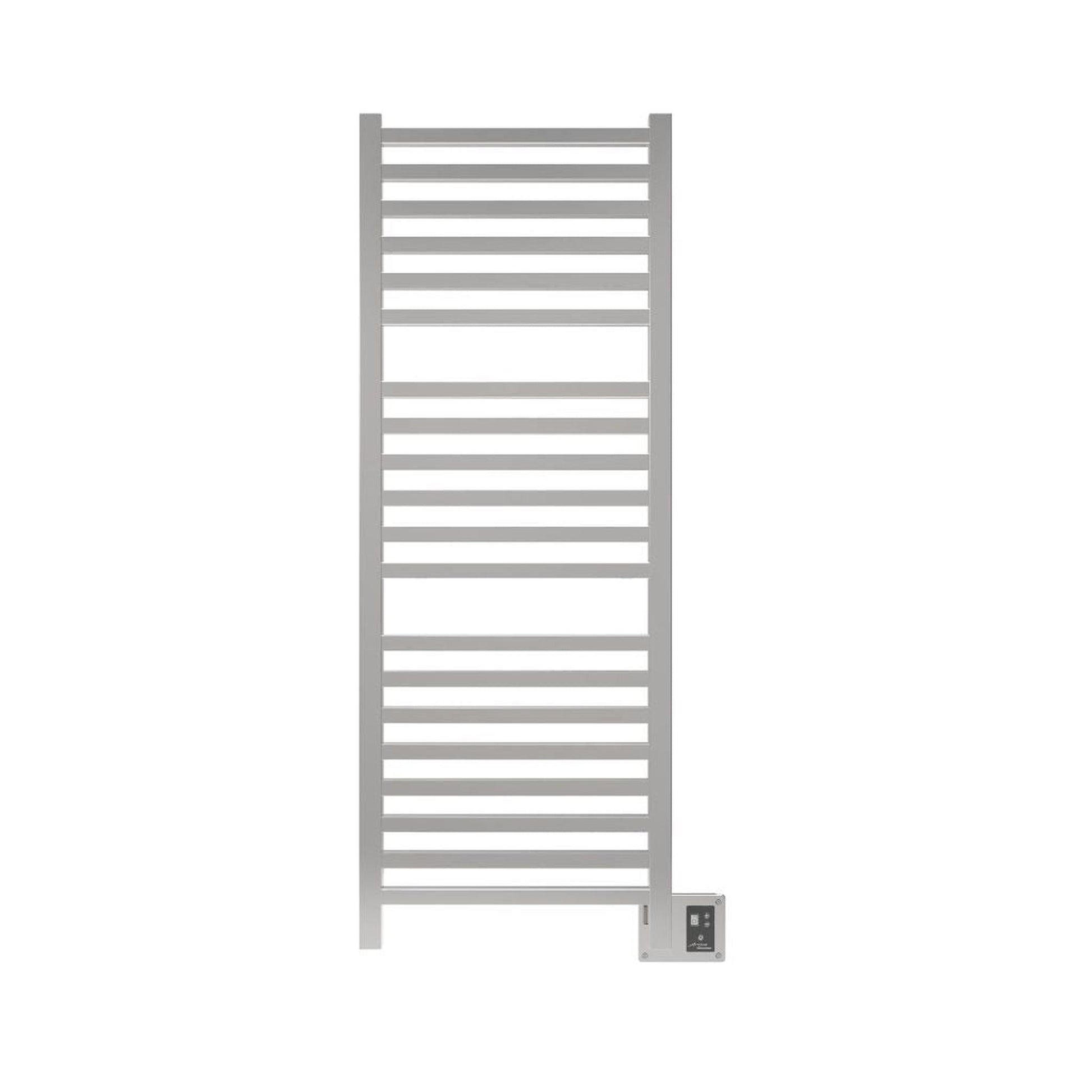 Amba Quadro 20" x 54" 20-Bar Polished Stainless Steel Hardwired Towel Warmer With Digital Heat Controller