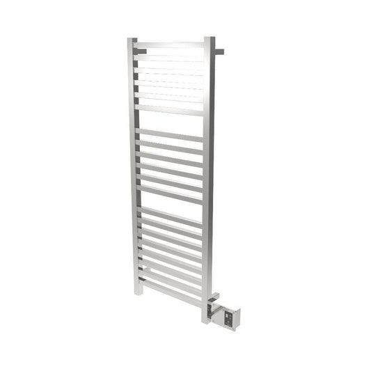 Amba Quadro 20" x 54" 20-Bar Polished Stainless Steel Hardwired Towel Warmer With Digital Heat Controller