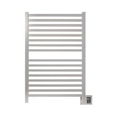 Amba Quadro 28" x 42" 16-Bar Polished Stainless Steel Hardwired Towel Warmer With Digital Heat Controller