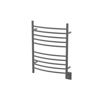 Amba Radiant Curved 10-Bar Brushed Stainless Steel Hardwired Towel Warmer With Integrated On/Off Switch