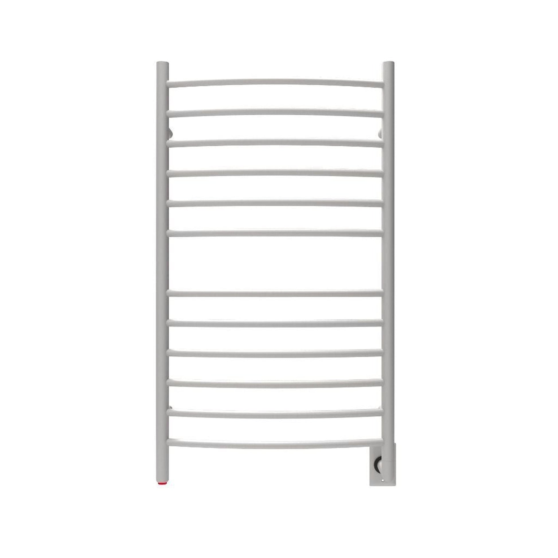 Amba Radiant Large Curved 12-Bar Brushed Stainless Steel Hardwired Towel Warmer
