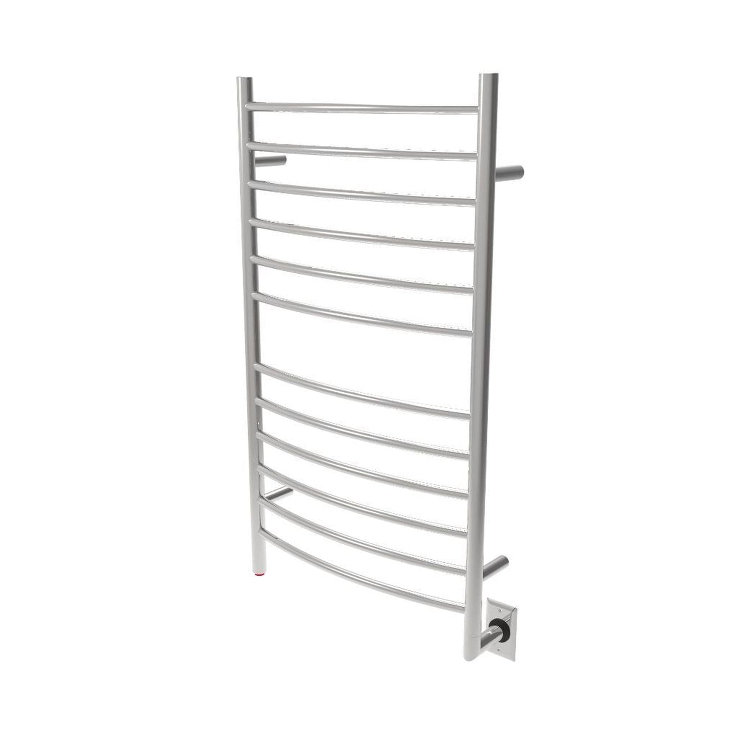 Amba Radiant Large Curved 12-Bar Polished Stainless Steel Hardwired Towel Warmer