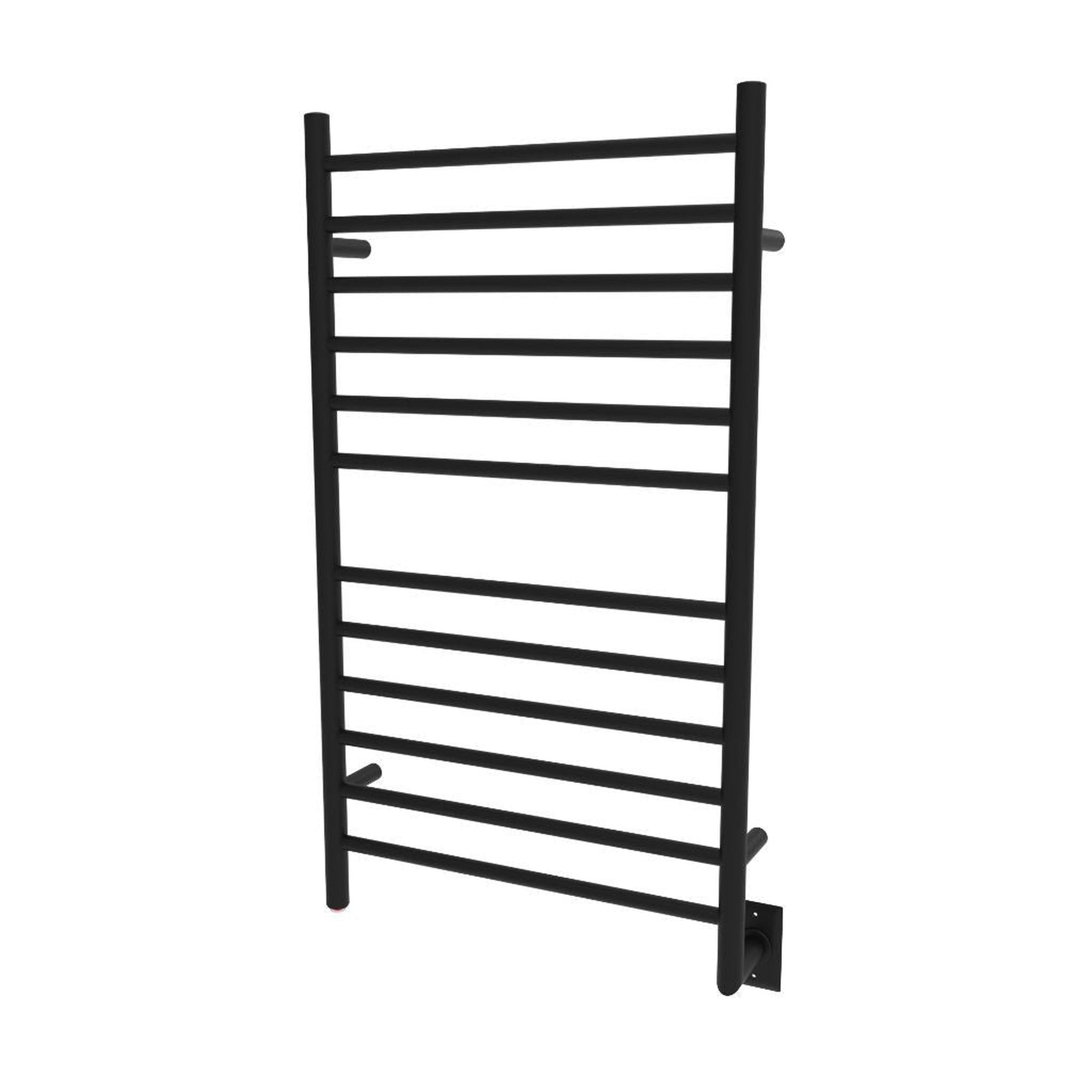 Amba Radiant Large Straight 12 Bar Matte Black Hardwired Towel Warmer