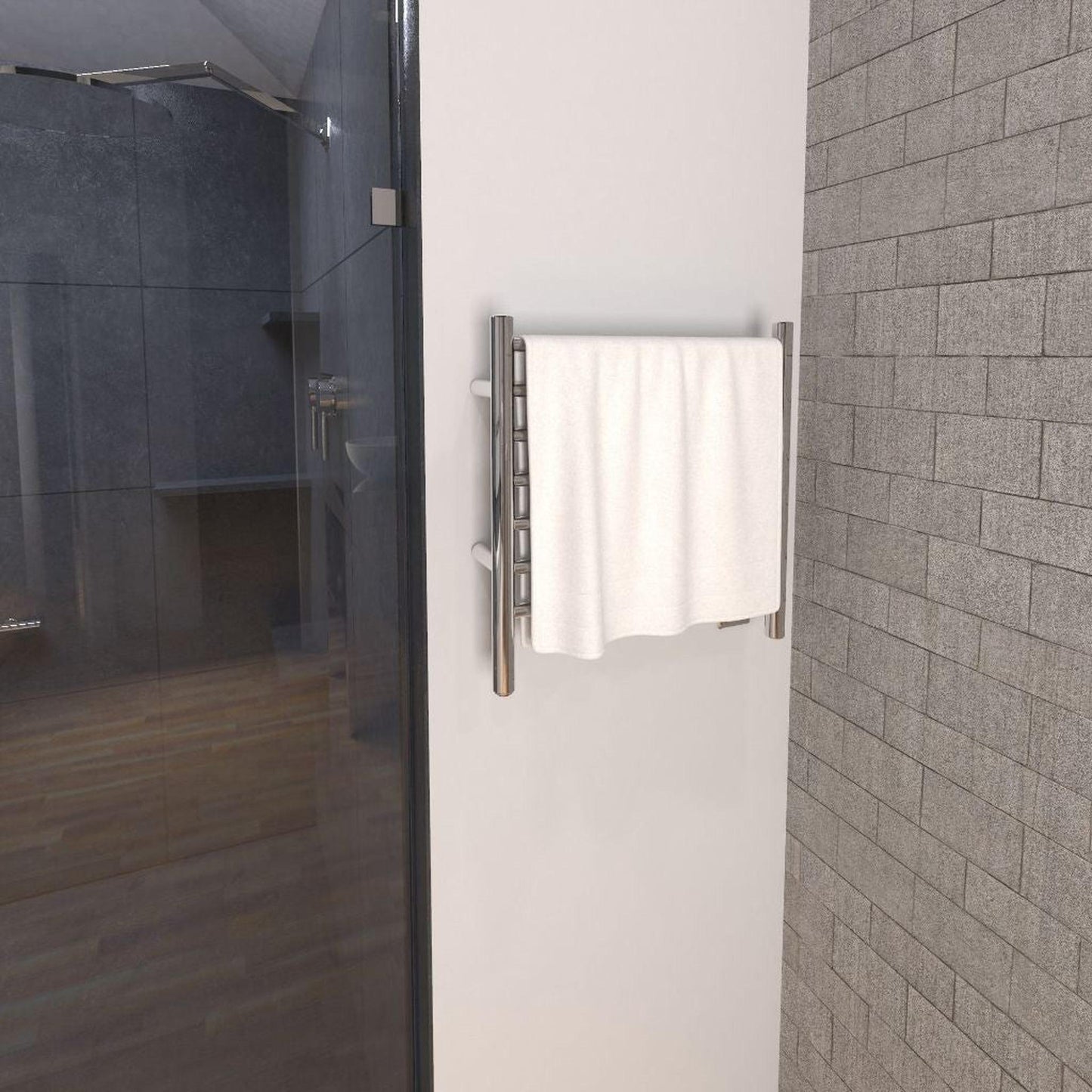 Amba Radiant Small 7-Bar Polished Stainless Steel Plug-In Towel Warmer