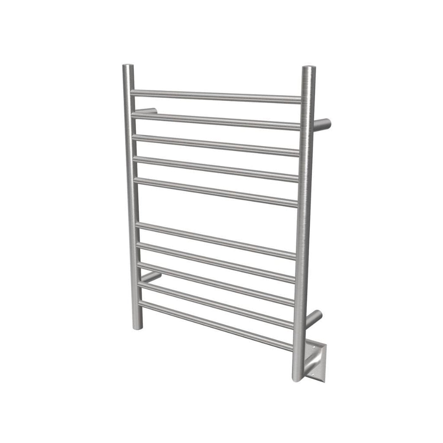 Amba Radiant Straight 10-Bar Brushed Stainless Steel Hardwired Towel Warmer