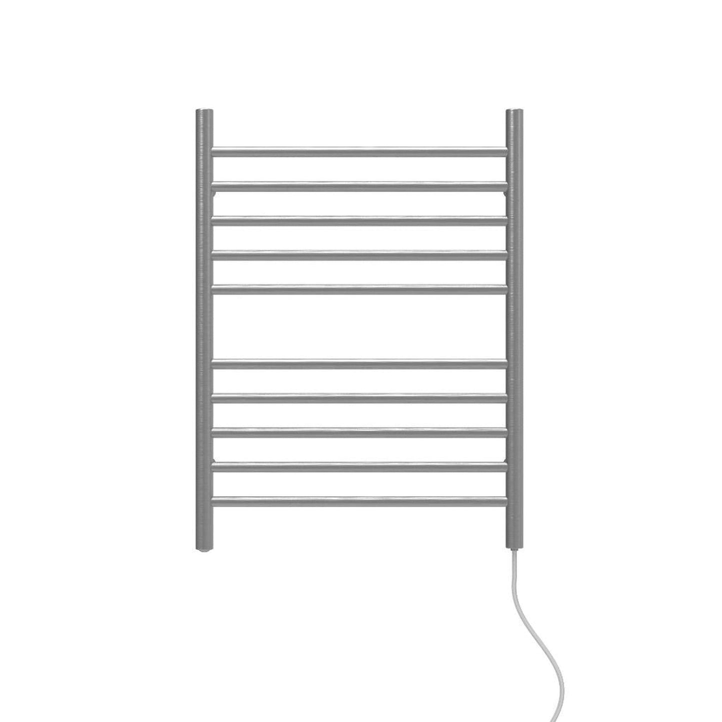 Amba Radiant Straight 10-Bar Brushed Stainless Steel Plug-In Towel Warmer