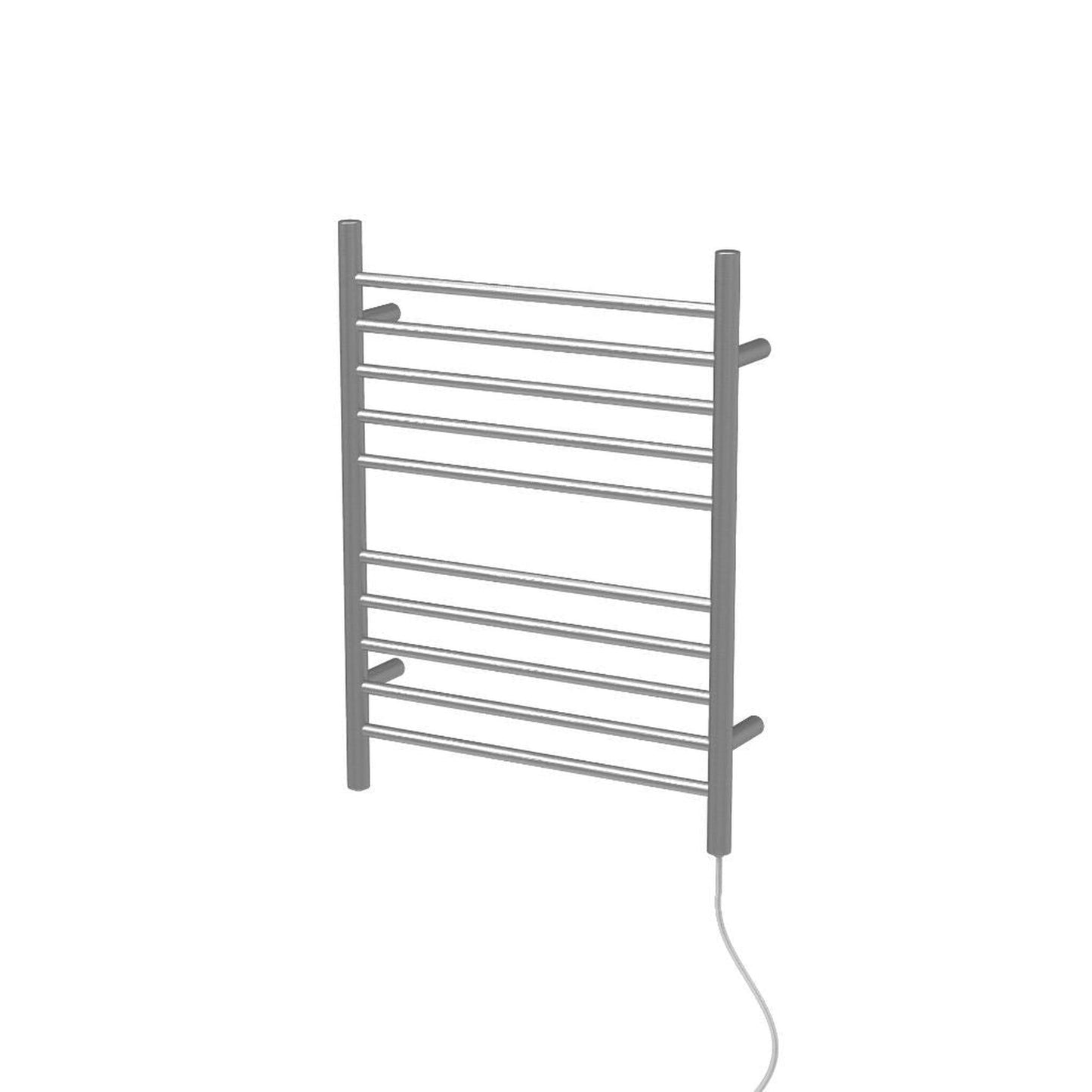 Amba Radiant Straight 10-Bar Brushed Stainless Steel Plug-In Towel Warmer