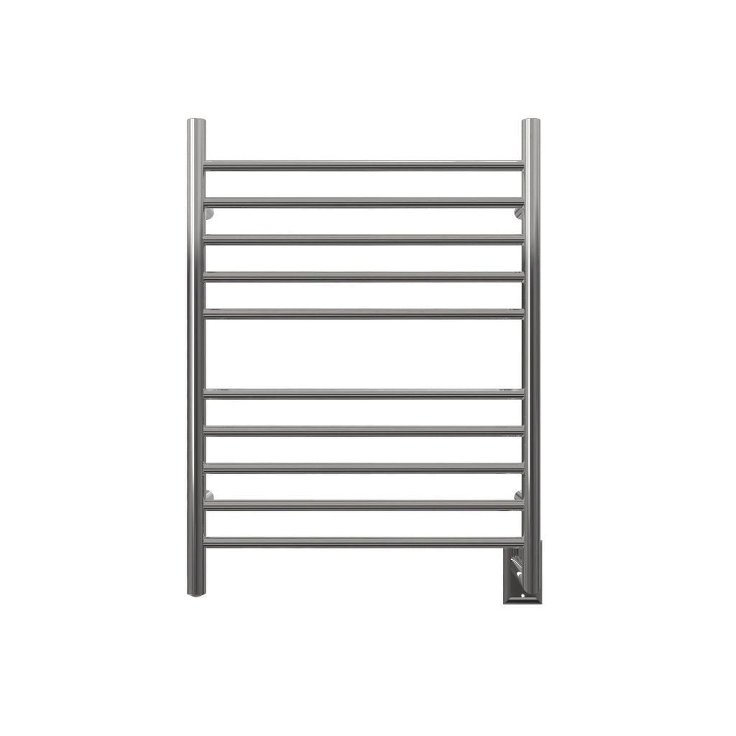 Amba Radiant Straight 10-Bar Polished Stainless Steel Hardwired Towel Warmer