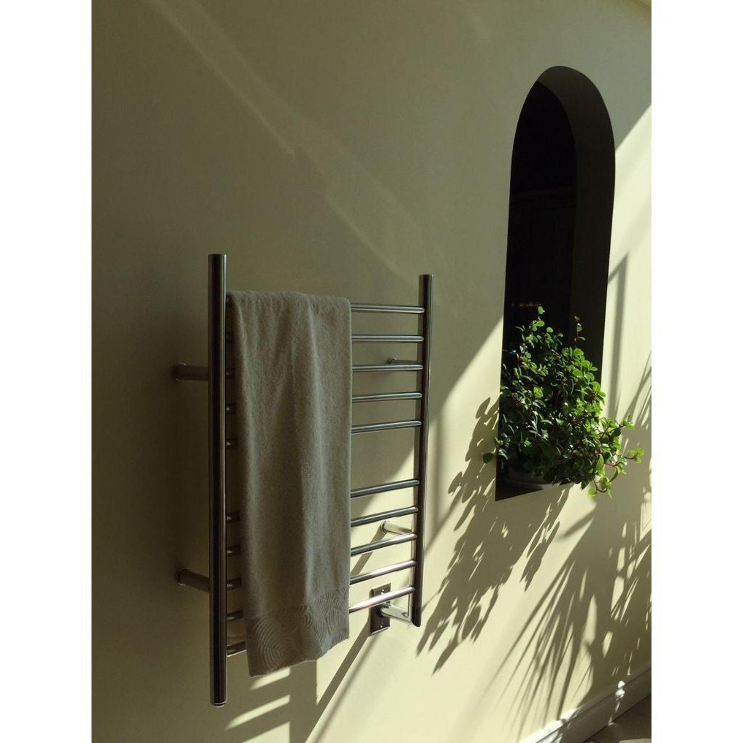 Amba Radiant Straight 10-Bar Polished Stainless Steel Hardwired Towel Warmer