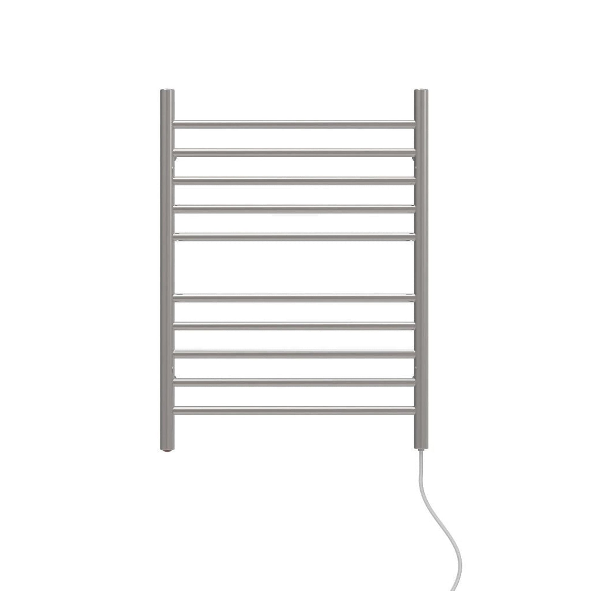 Amba Radiant Straight 10-Bar Polished Stainless Steel Plug-In Towel Warmer