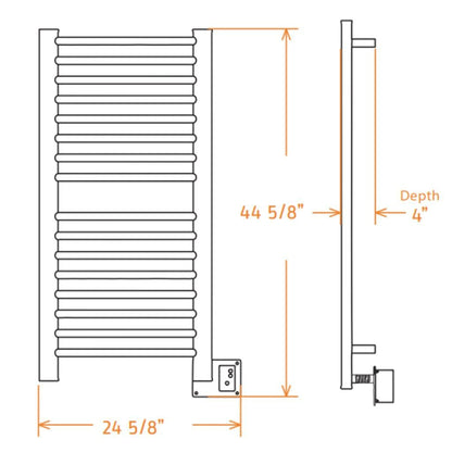 Amba Sirio 21" x 42" 16-Bar Satin Brass Hardwired Towel Warmer