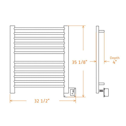 Amba Sirio 28" x 33" 12-Bar Oil Rubbed Bronze Hardwired Towel Warmer