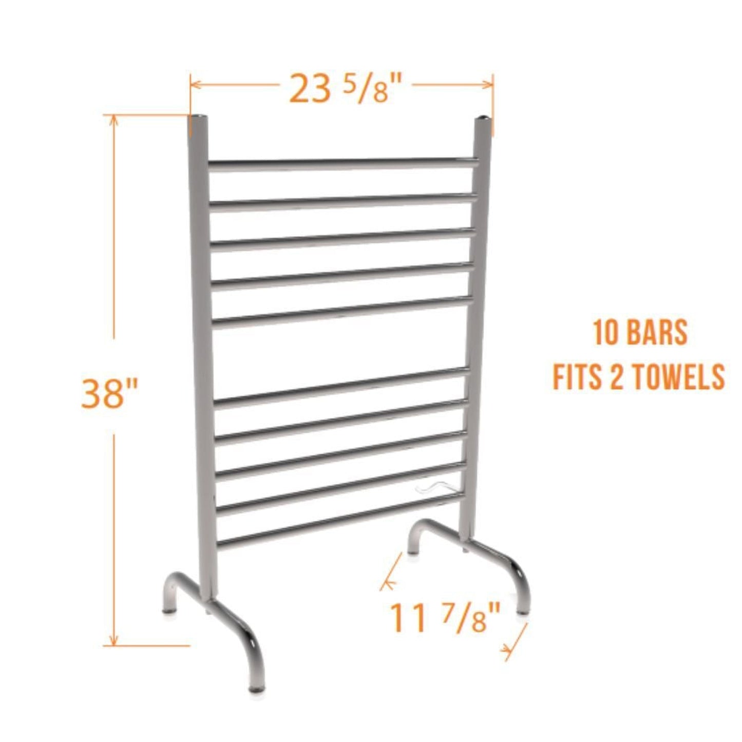 Amba Solo 24" Freestanding Matte Black Plug-In Towel Warmer