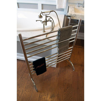 Amba Solo 33" Freestanding Polished Stainless Steel Plug-In Towel Warmer