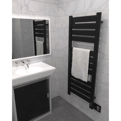 Amba Vega 22" x 55" 12-Bar Matte Black Hardwired Towel Warmer