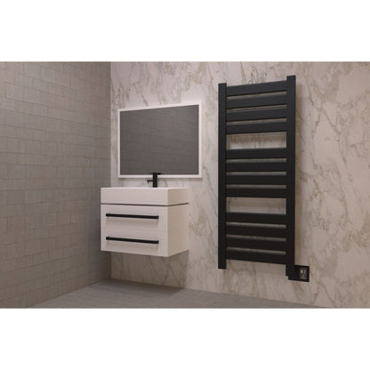 Amba Vega 22" x 55" 12-Bar Matte Black Hardwired Towel Warmer