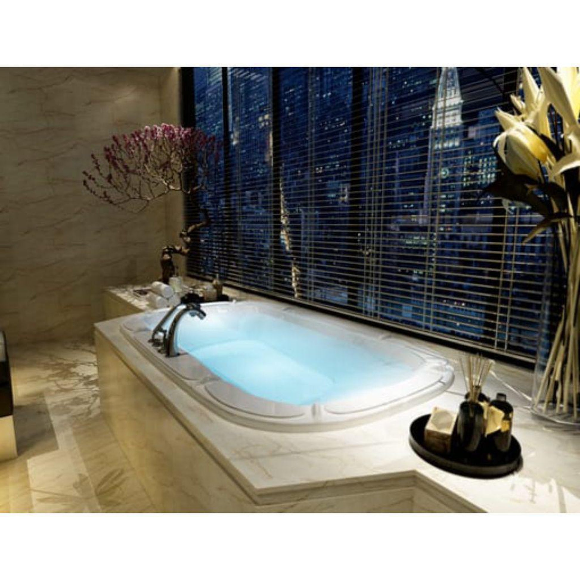 American Acrylic 39″ x 69″ White Rectangular Soaking Drop-In Bathtub