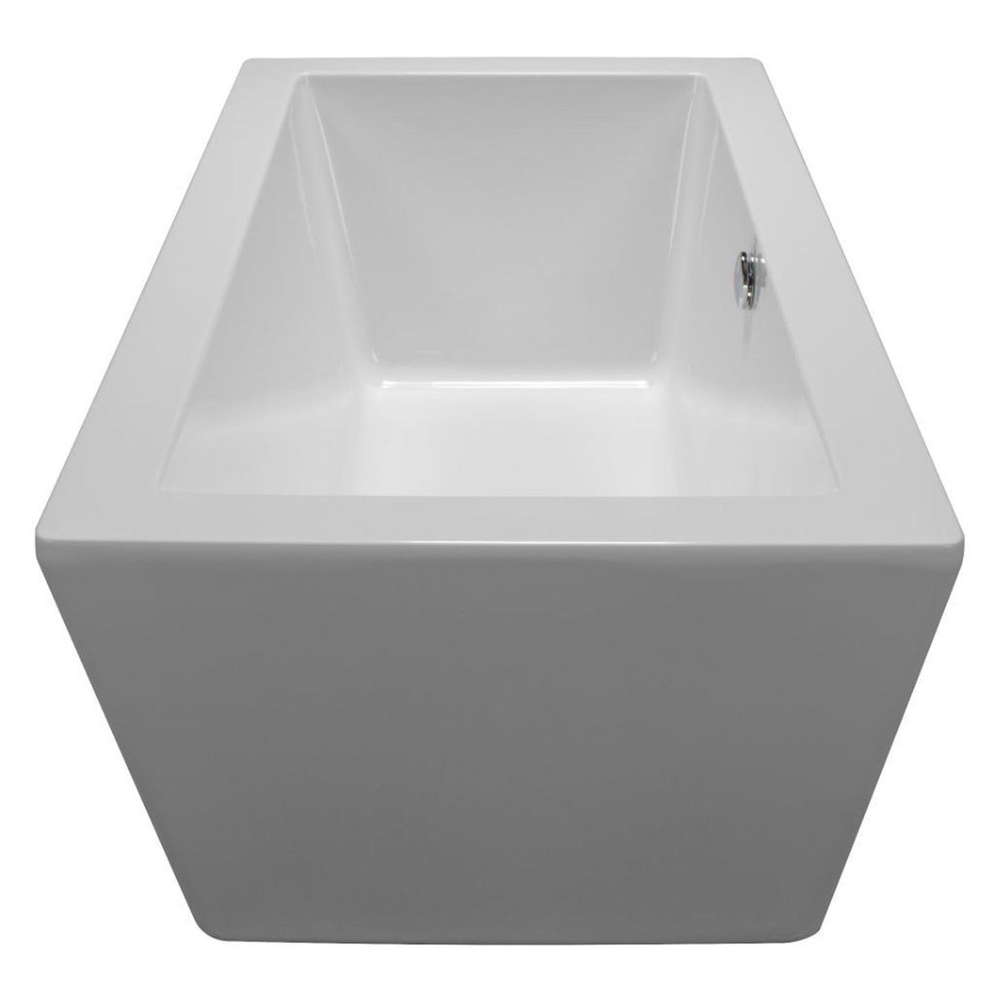 American Acrylic 59" x 31.5" White Rectangular Freestanding With 16-Jet Air Massage System Bathtub